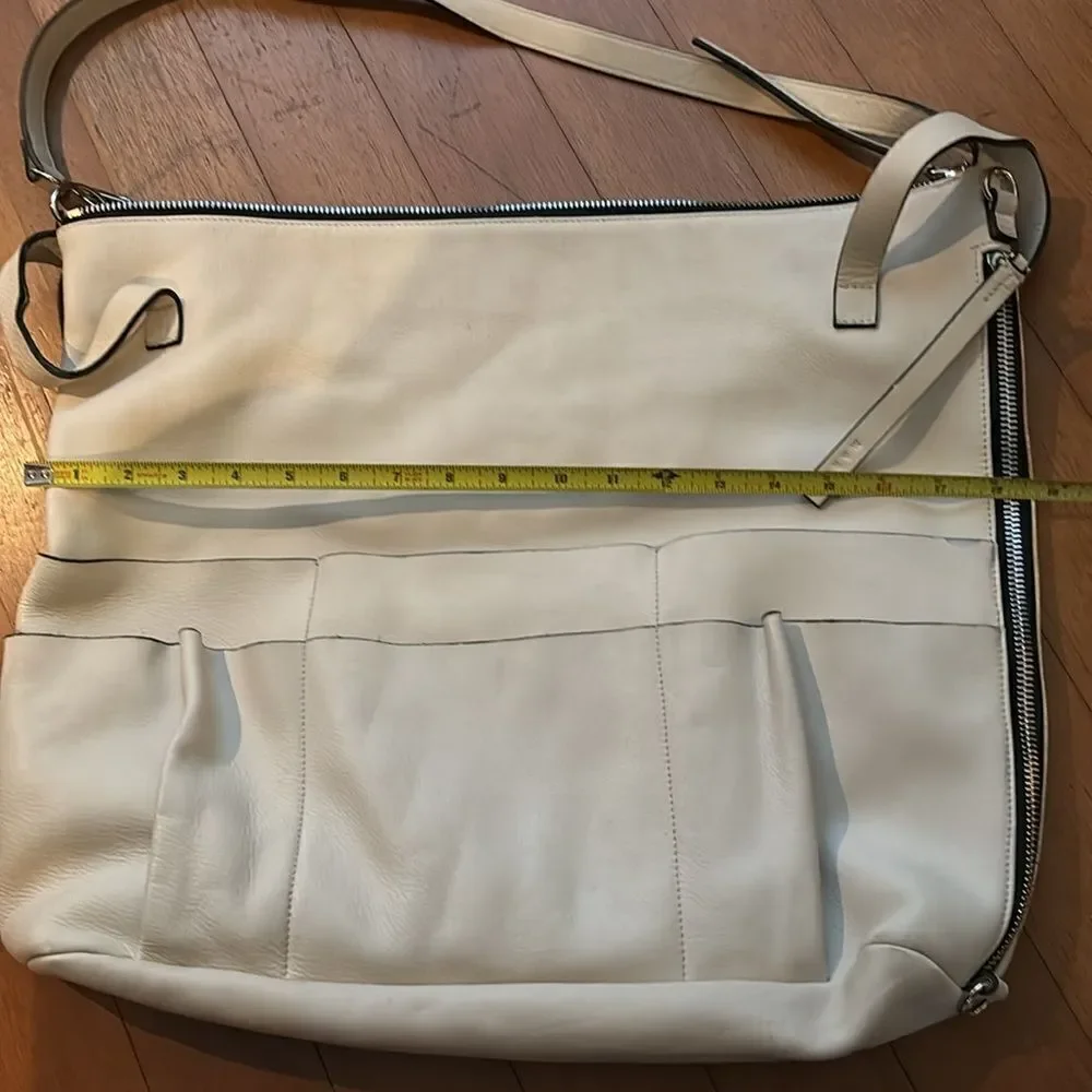 Marni Super Oversized Lambskin Hobo Bag in Off White